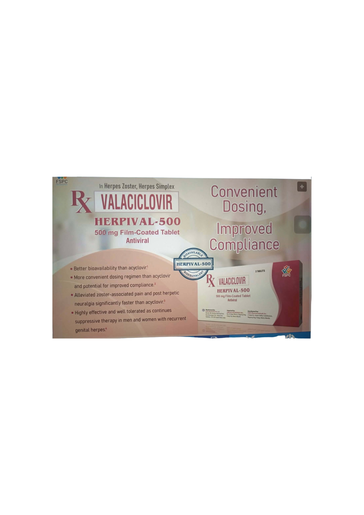 Valaciclovir Herpival 500g Tab
