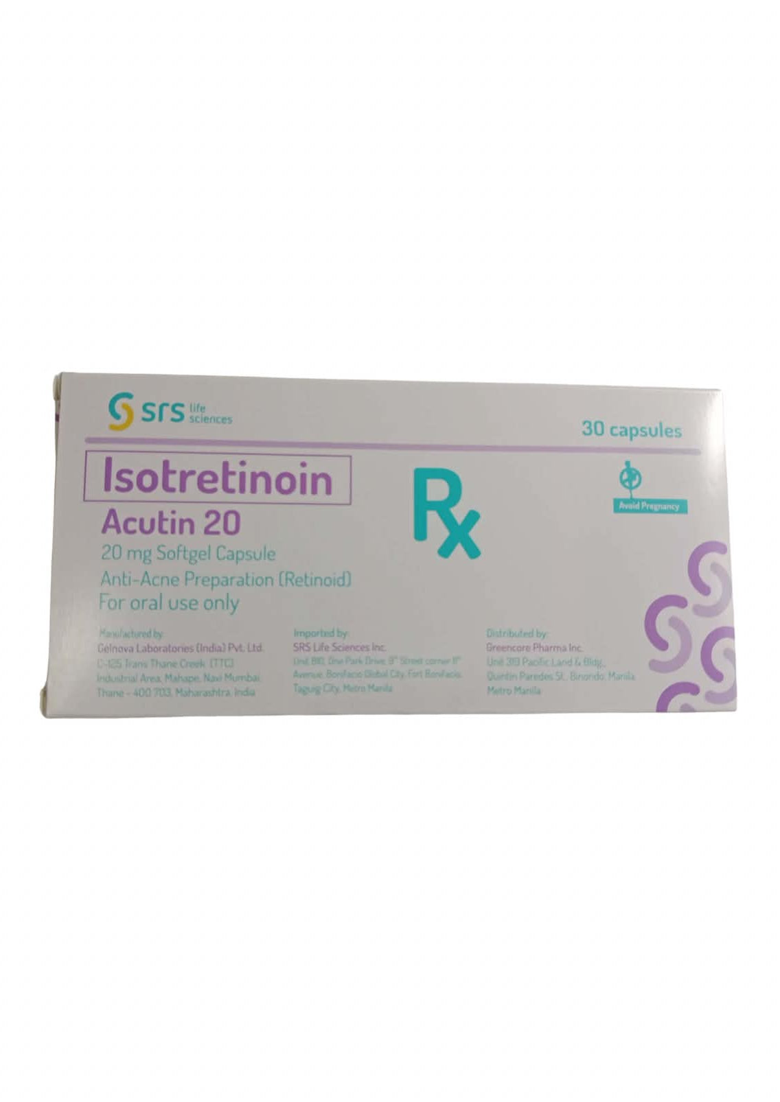 Acutin (Isotretinoin) 20mg (BOX) 30's