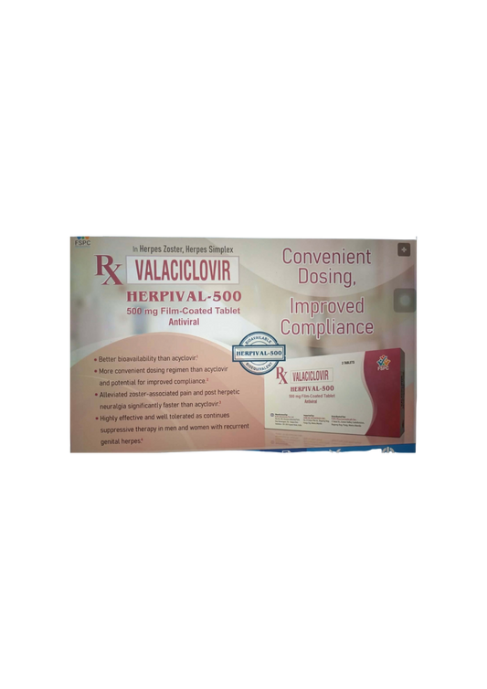 Valaciclovir Herpival 500g Tab